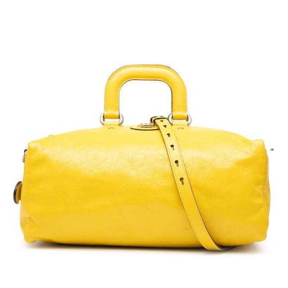 Gucci Handbags - GUCCI Authentic Yellow Leather Shoulder Bag
